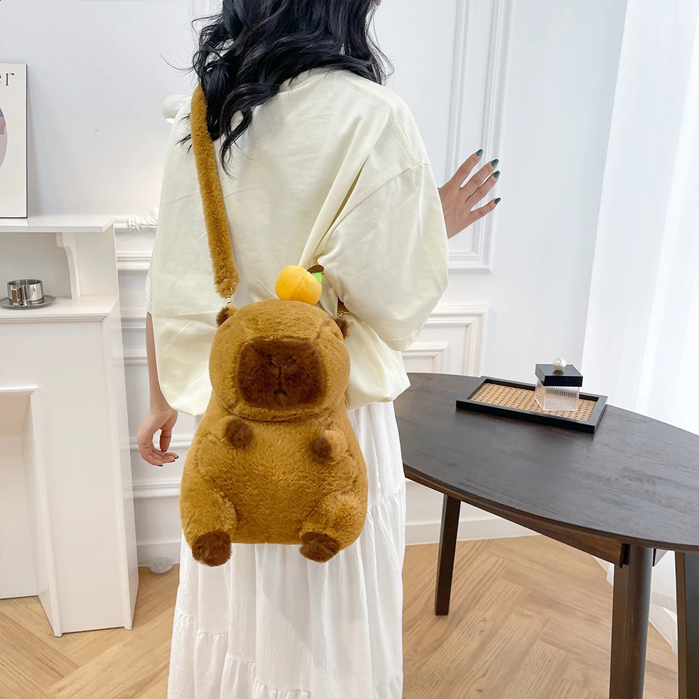 Kawaii Plushie Doll Capybara Plush Backpack Handbag Childrens Bag Toy Shoulder Bag Mini Knapsack Bags Gifts For Girlfriend 250407