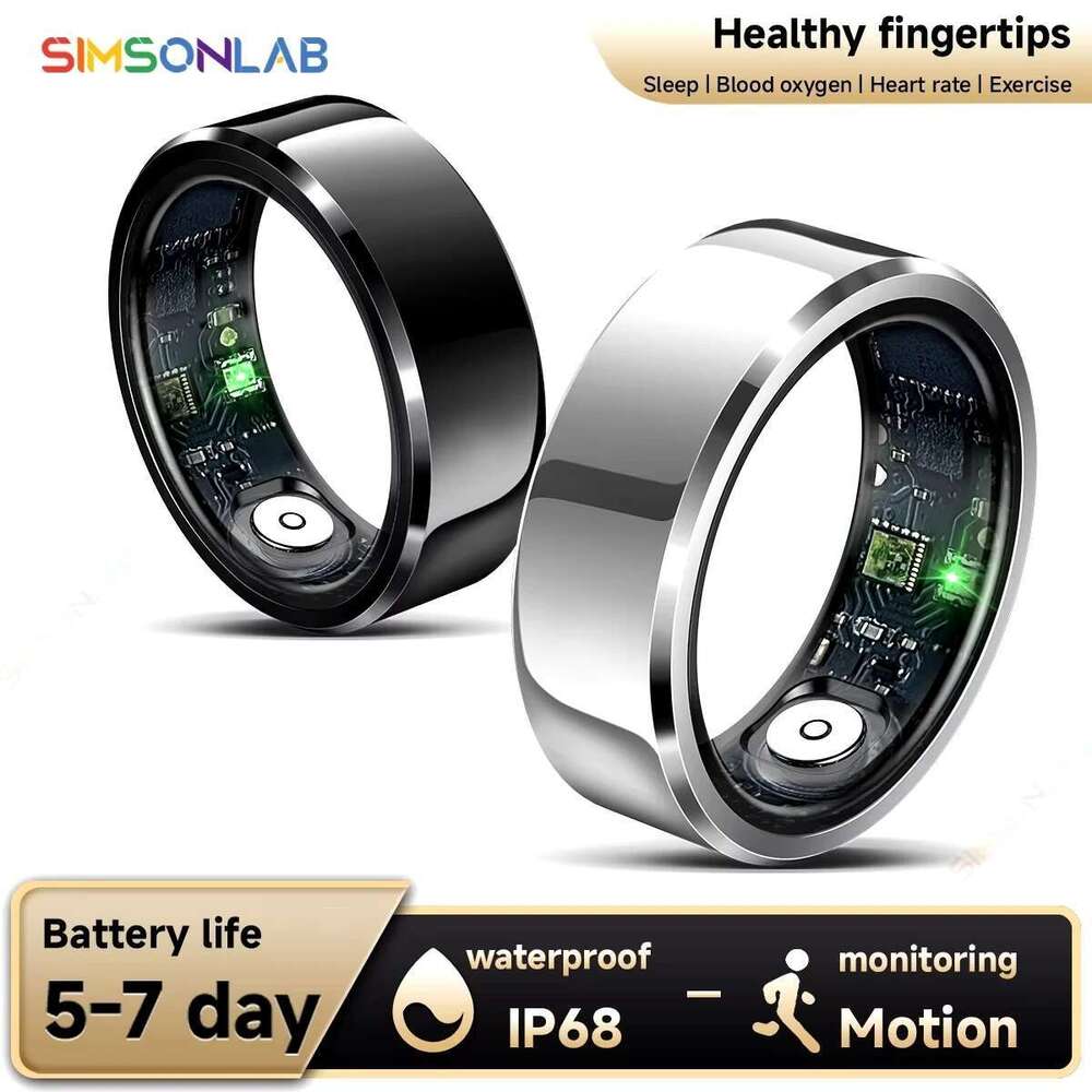 2025 New Smart Ring Blood Pressure Sleep Health Sports IP68 Waterproof Monitoring Exercise Remote Care For Men Women