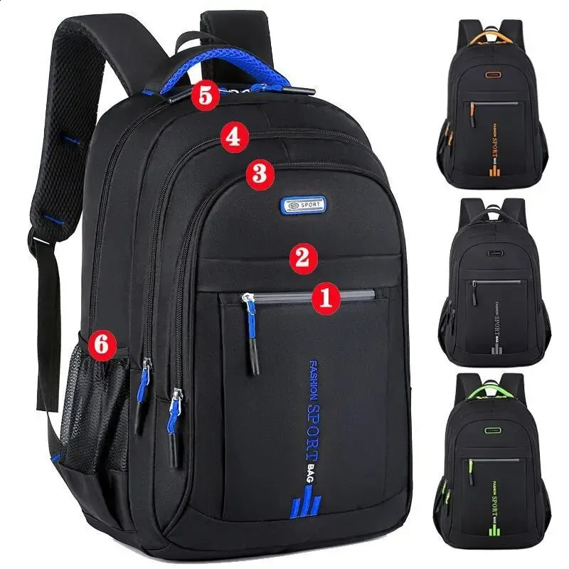 Backpack Mens Womens Oxford Cloth Backpack High Capacity Junior High School Student Schoolbag Mens Travel Backpack 250407