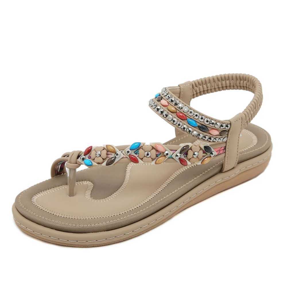 2025 Summer Ethnic Style Sandals Womens Casual Commuter Plus Flat SandalsXJ250410