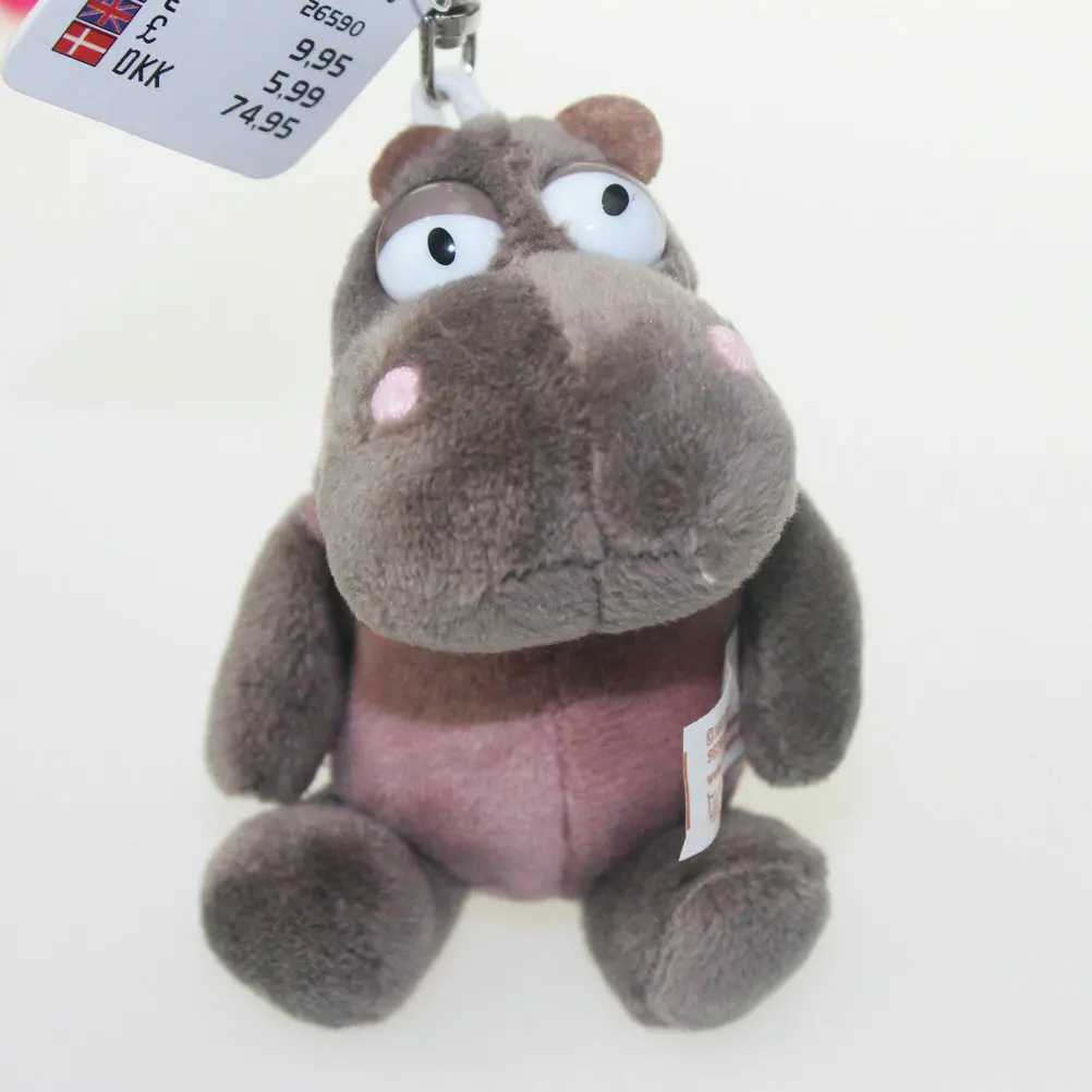 Special Big Eyes Hippopotamus Classic Model Keychain Markings Filled Animal Keyring Soft Doll Gift W250411