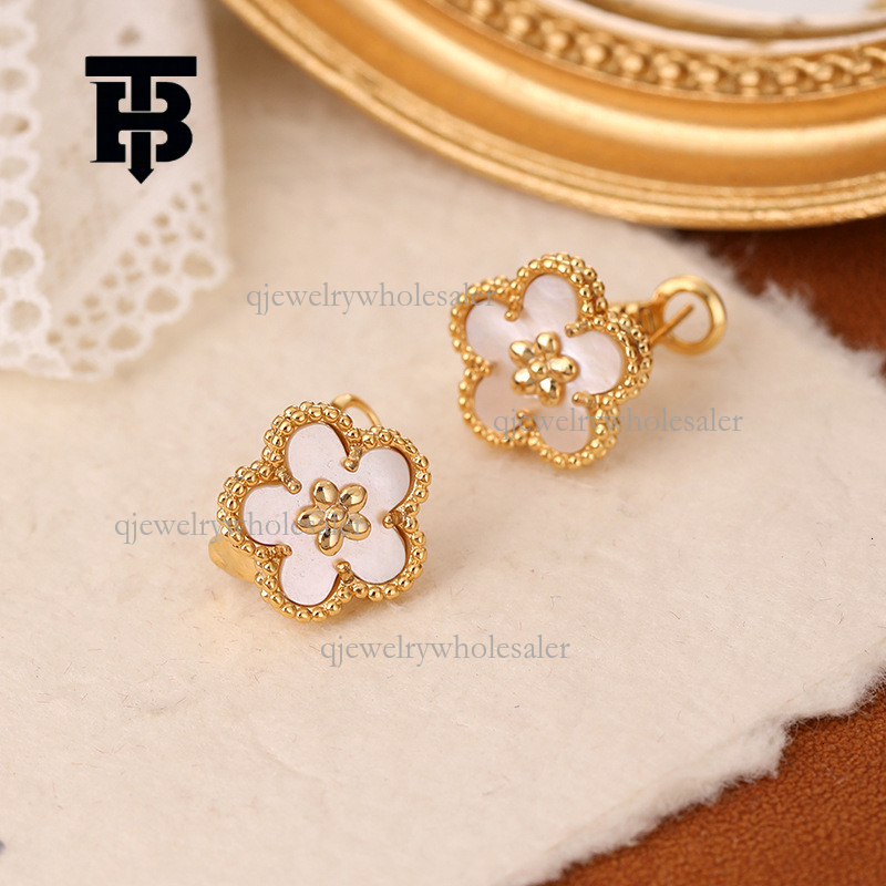 TB BHULAMTE Designer Fashion Shell Silver Needle Earrings European And American High End Luxury Korean Style Earrings Women's Jewelry Trendy Temp