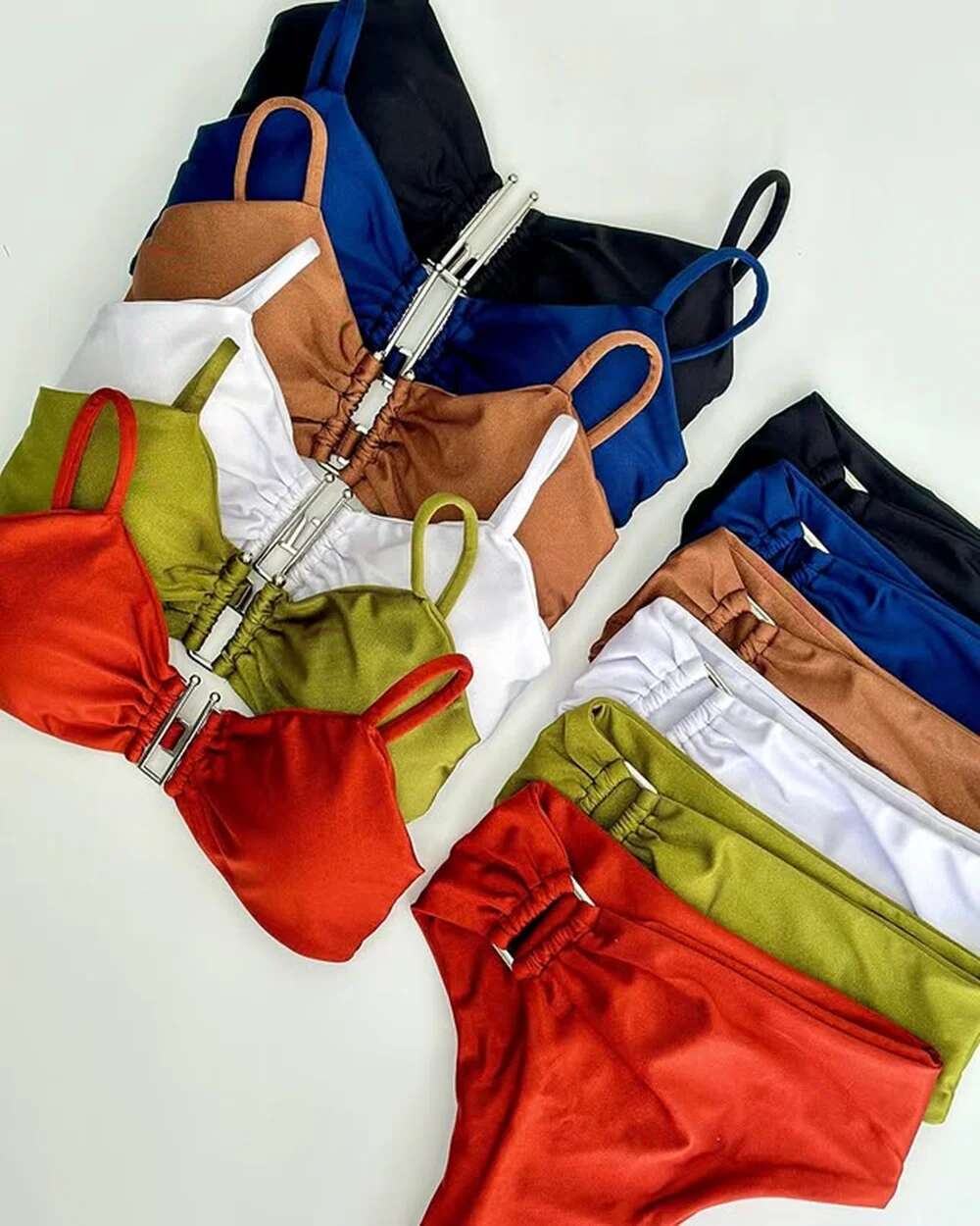 Bandeau Push Up Women Swimsuits 2024 Sexy Female Swimwear Brazilian Bikini Set Thong Biquini Swim Suits Solid Beachwear