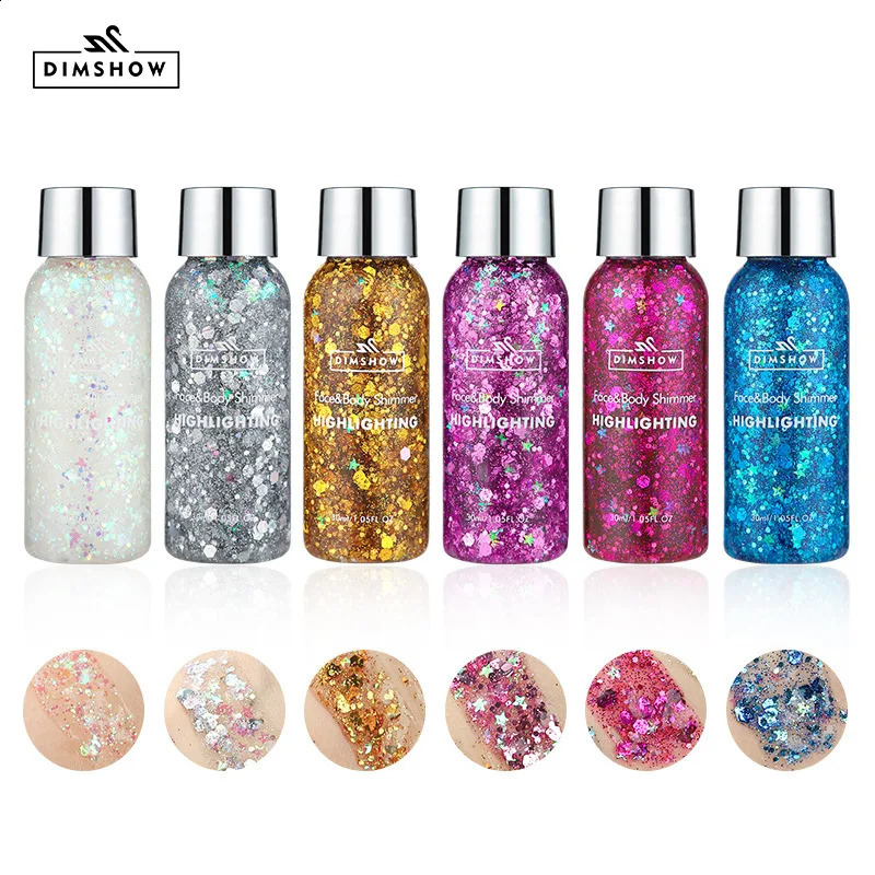 Body Glitter Chunky Gel Lotion Glitter Liquid Eyeshadow Mermaid Sequins Sparkling Face Hair Lips Nail Makeup Cosmetic Festival 250410