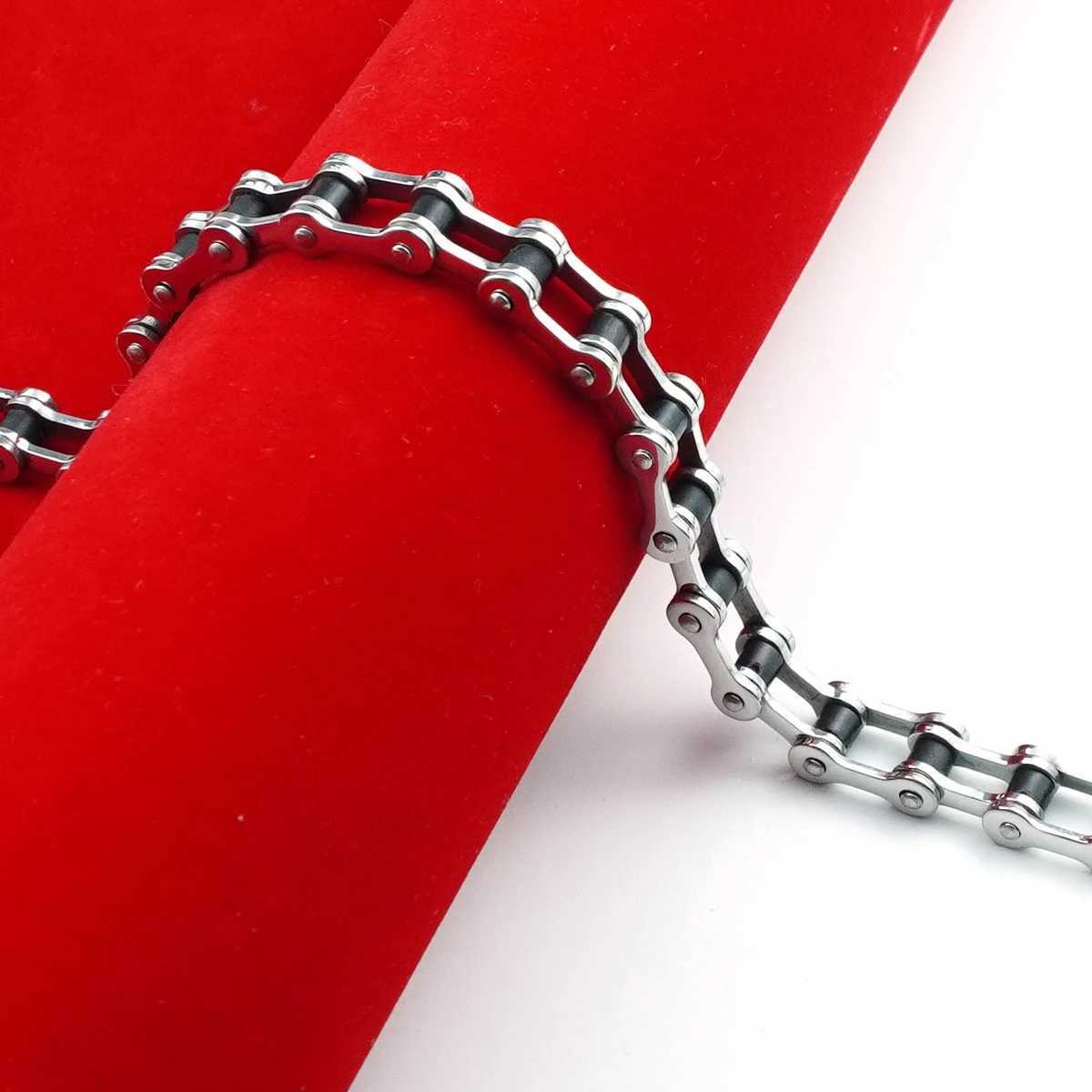 Stainless Steel Biker Chain Bracelet Mens Bracelet Link Chain Motorcycle Bicycle Style Bracelets Fashion Punk Bangles Jewelry L251111
