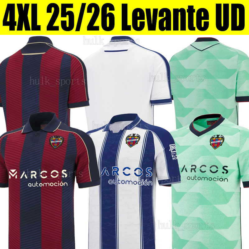 4XL 25/26 Levante UD Soccer Jerseys A.J.MORALES C.ALVAREZ I.ROMERO O.REY LOZANO TOLJAN DELA ELGEZABAL ALFONSO P. men kids kit set football shirts uniforms