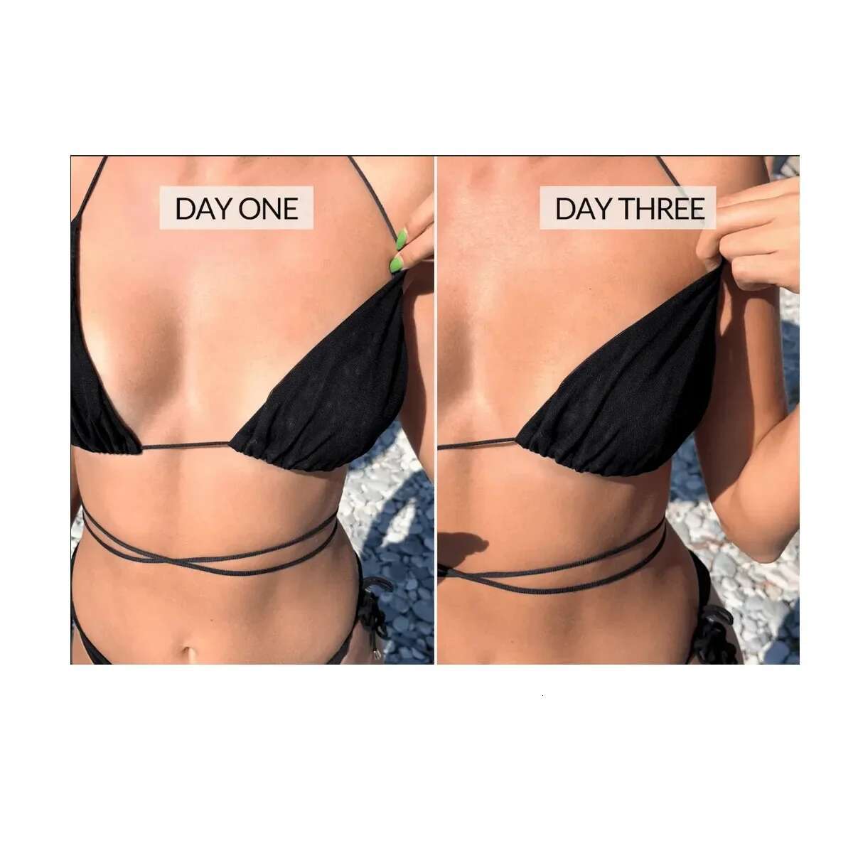 Tan Bikini Trace No See through Beach Bathing Suit Transparent Swimwear for Darkening under the Sun