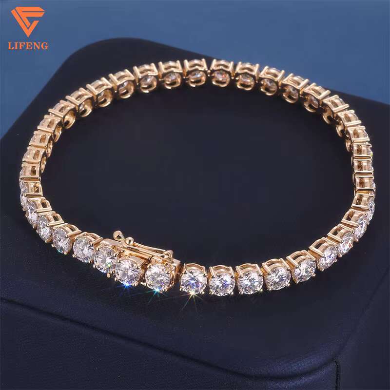Fashion Jewelry Rose Gold Plated 925 Sterling Silver Bracelet Iced Out VVS Moissanite Hip Hop Tennis Chain Bracelet for Women