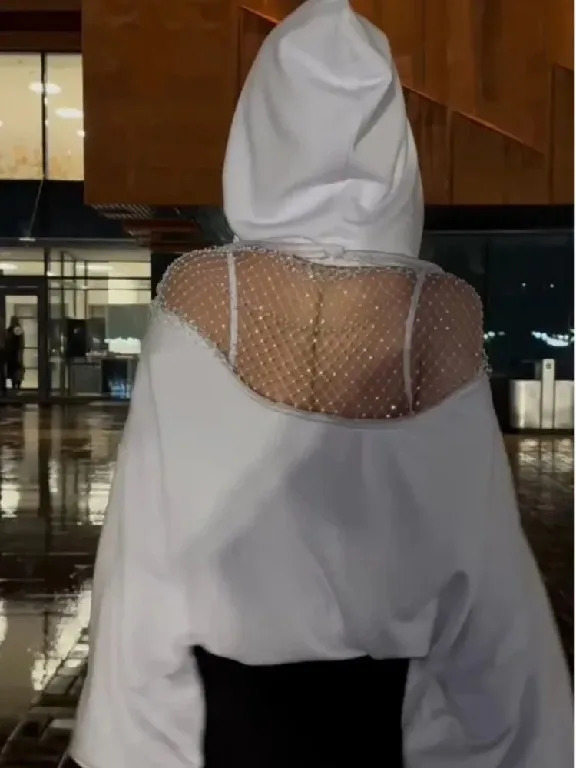 Harajuku Sexy Off Shoulder Transparent Hoodie Y2K Clothing Women Fashion Gothic Sweetheart Mesh Oversized Pullover Casual Jacket 251106