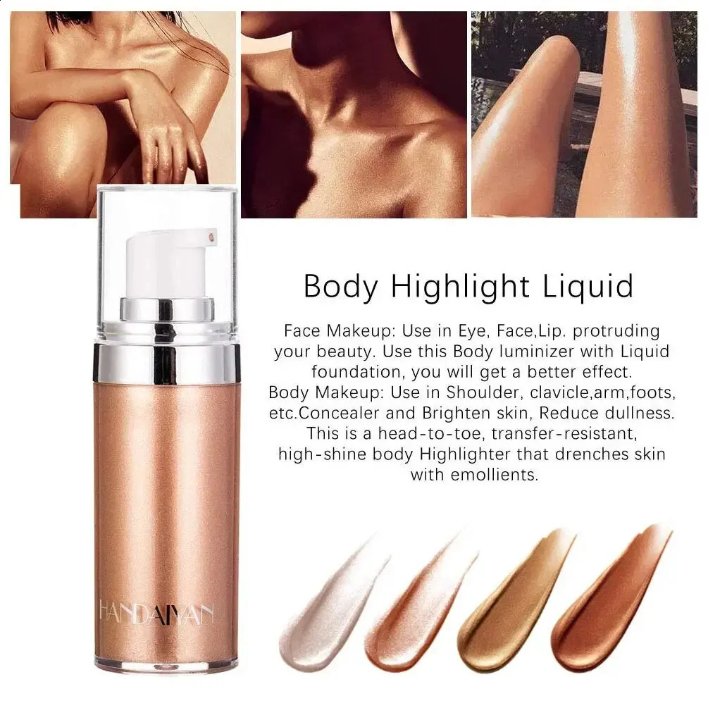 Liquid Highlighter Makeup DropsMoisturizing Face LuminizerSmooth Liquid Shine Shimmer Glow Foundation Glitter Body Makeup 250410