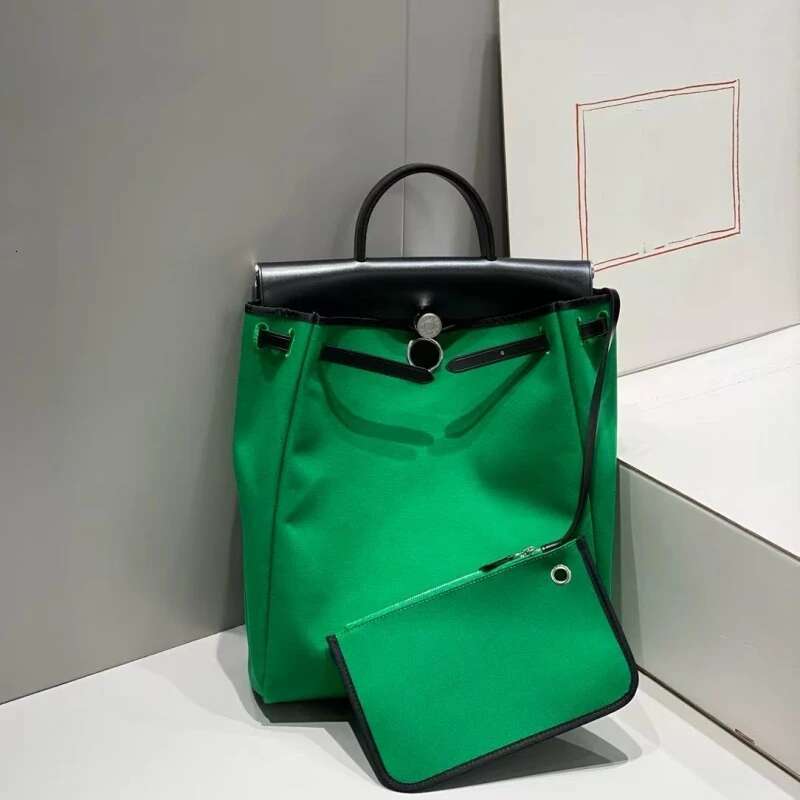 Backpack 2025 new fashion handbag waterproof canvas leisure large capacity shoulder bag high-grade leather backpack