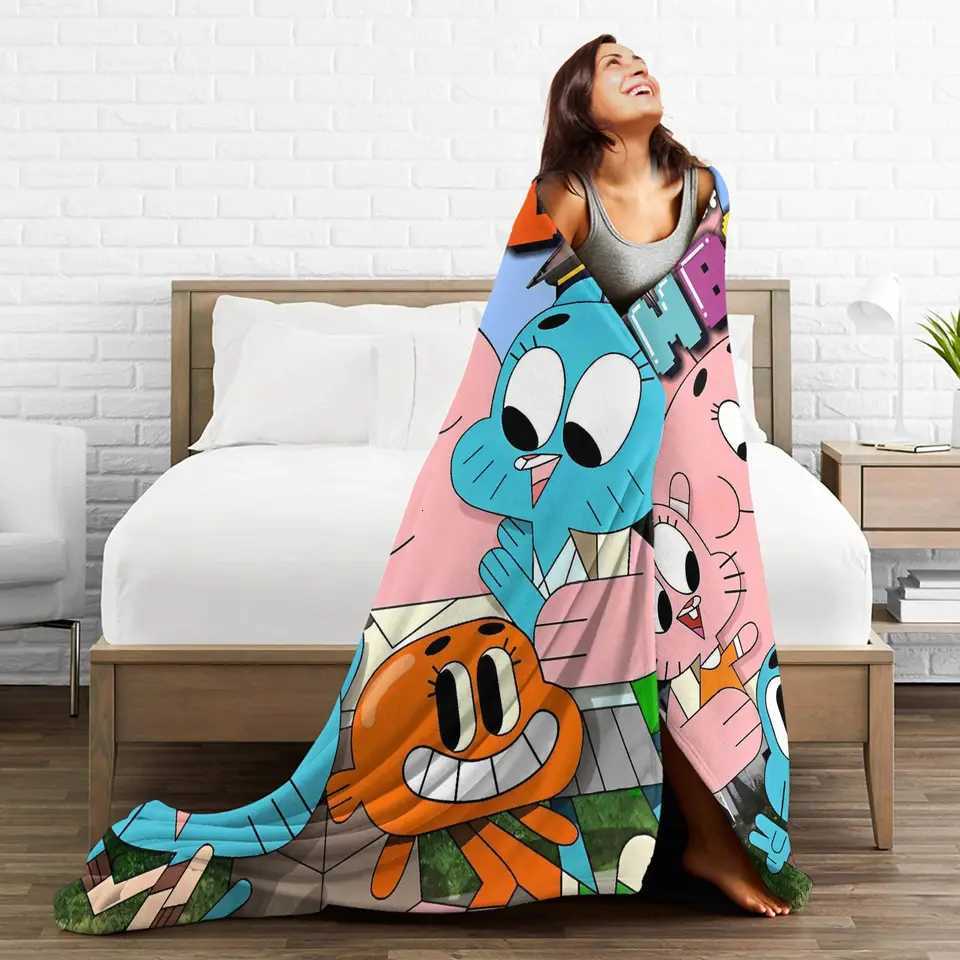 The Amazing World Of Gumballs Soft Warm Blanket Child Plush Throw Blanket Pattern Couch Chair Flannel Bedspread Sofa Bed Cover C251111