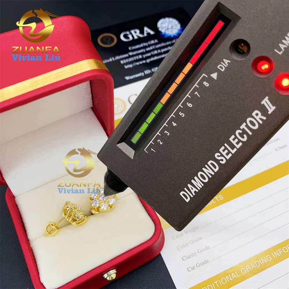 ZUANFA Jewelry High Quality 925 Sterling Silver Hot Selling Fashion Jewelry Vvs Moissanite Diamond Jewelry Stud Earrings