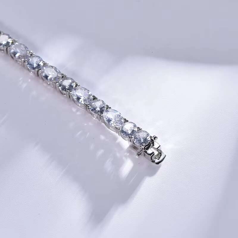 Bracciali 18 Karat White Gold Tennis Bracelet Moissonite Tennis Bracelet AAA CZ Pure Silver Tennis Bracelet