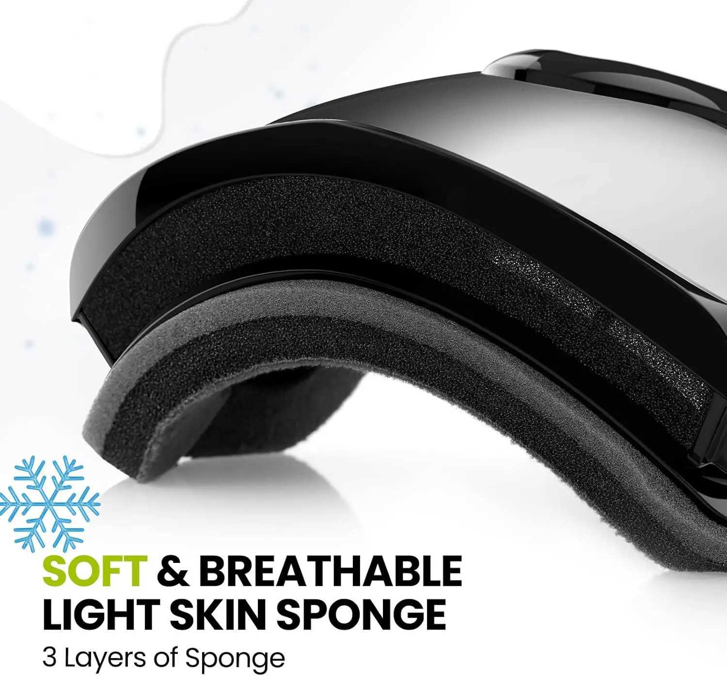 OutdoorMaster Kids Ski GoggLEs - Helmet CompatibLE Snow GoggLEs for Boys Girls with UV PROtection K251110