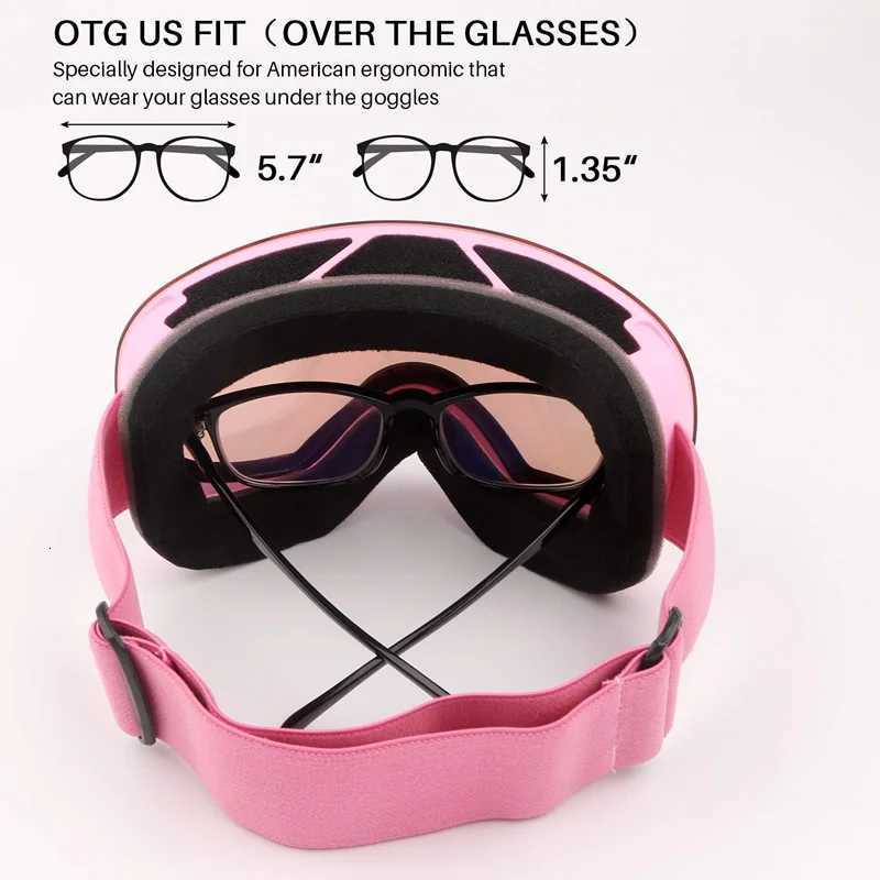 Spherical Double-layer Anti Fog UV400 Skiing Goggles Snowboard Goggles Over Glasses for Men Women Youth Winter Outdoor Sports K251110