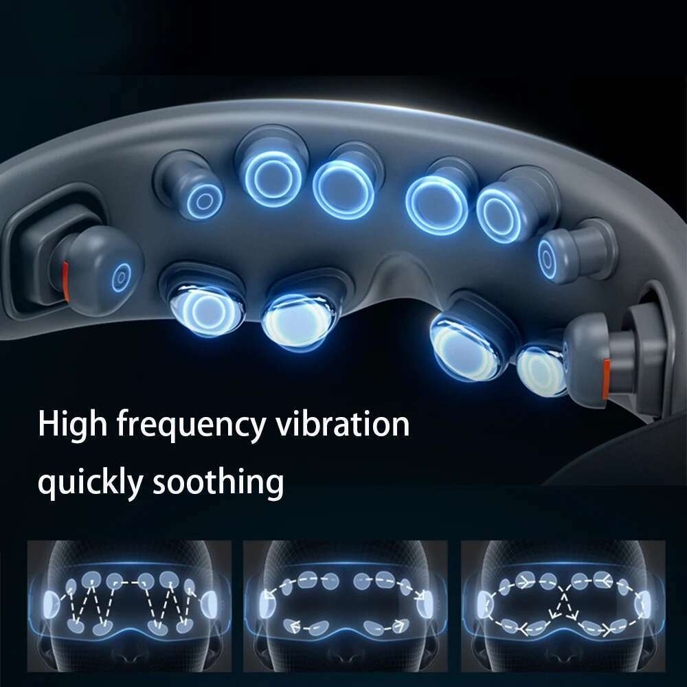 New Device Heating Vibration Instrument Acupressure Eye Massager With 12 Massage Heads Super Relax