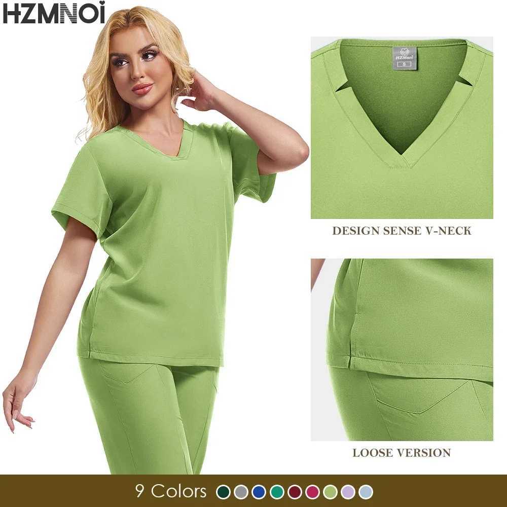 Medical Uniform Scrub Sets Uniform Women Joggers Veterinary Pet Clinic Nursing Accessories Breathable Short Slved Top Pant Set X250410