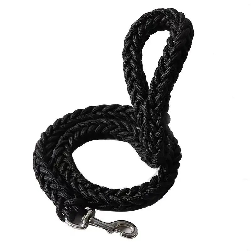 Large Dog Leash Nylon Braided Traction Rope Pet Walking Thick Hand For Bulldog Rottweiler Hound Dogs Accessories 251110