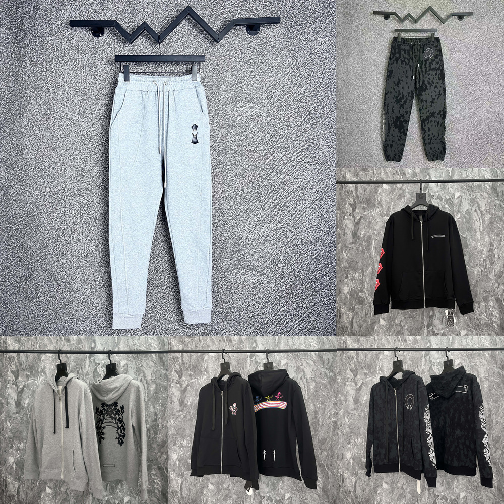 Chrome Zip Up Jacket Designer Sanskrit Sweatershirt High-Quality Hip Hop Pullovers Letter Printed Zippers Long Sleeves Street Fashion Chrome Hoodie Tracksuit 457