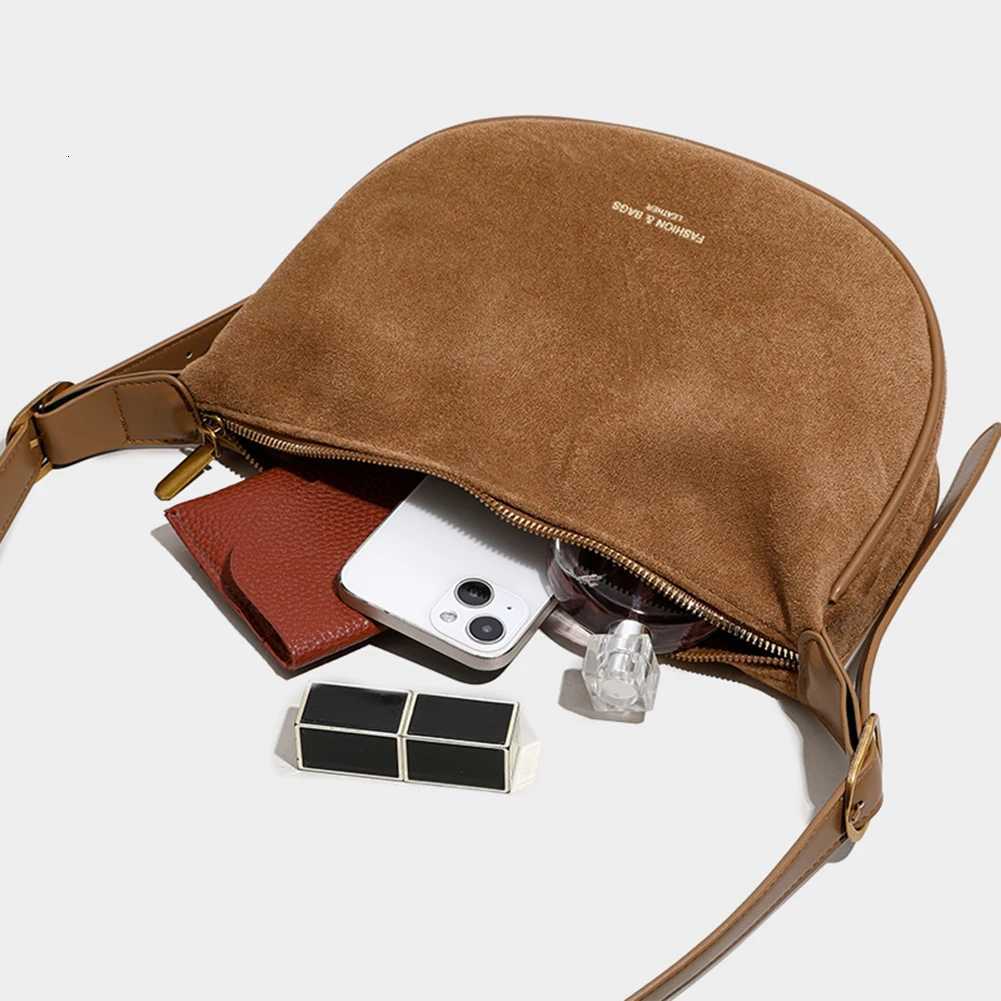 Shoulder Bag For Women Men Adjustable Strap Crossbody Bag Suede With Inner Pocket Hobo Bag Dumpling Bag Makeup Diagonal PackageT251110