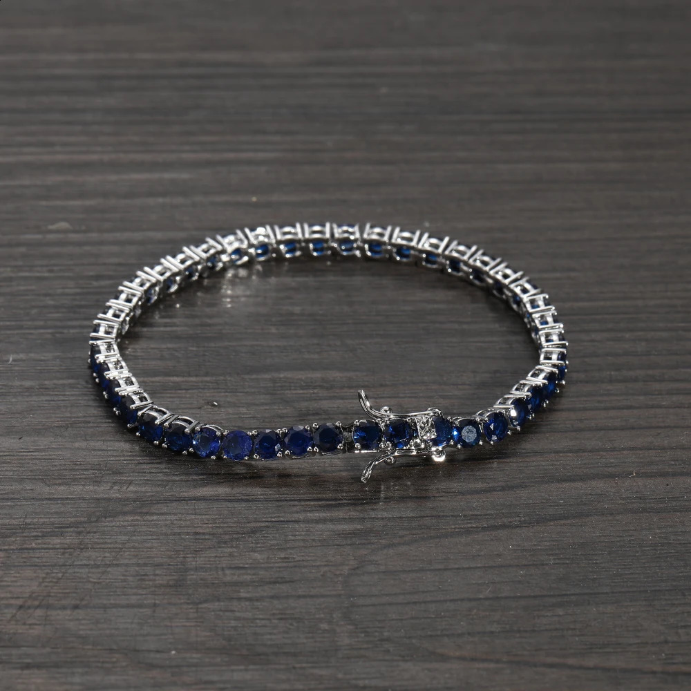 Hip Hop Iced Out Zircon tennis bracelet 4mm 7inch 8inch Brass Bracelet Jewelry BB206 250408