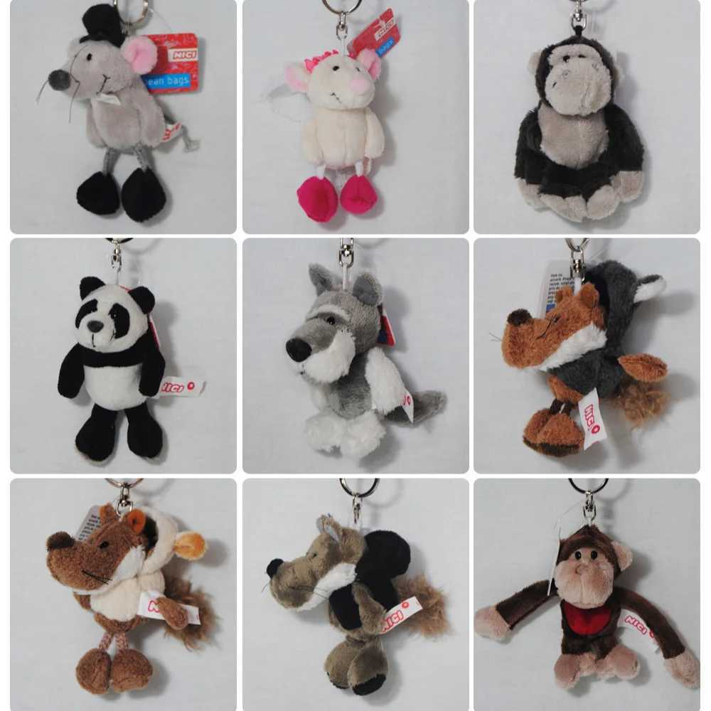 Special Wolf and Bluebird Keychain Classic 3D Monkey Gorilla Model Filled Animal Keychain Soft Doll Keychain W250411