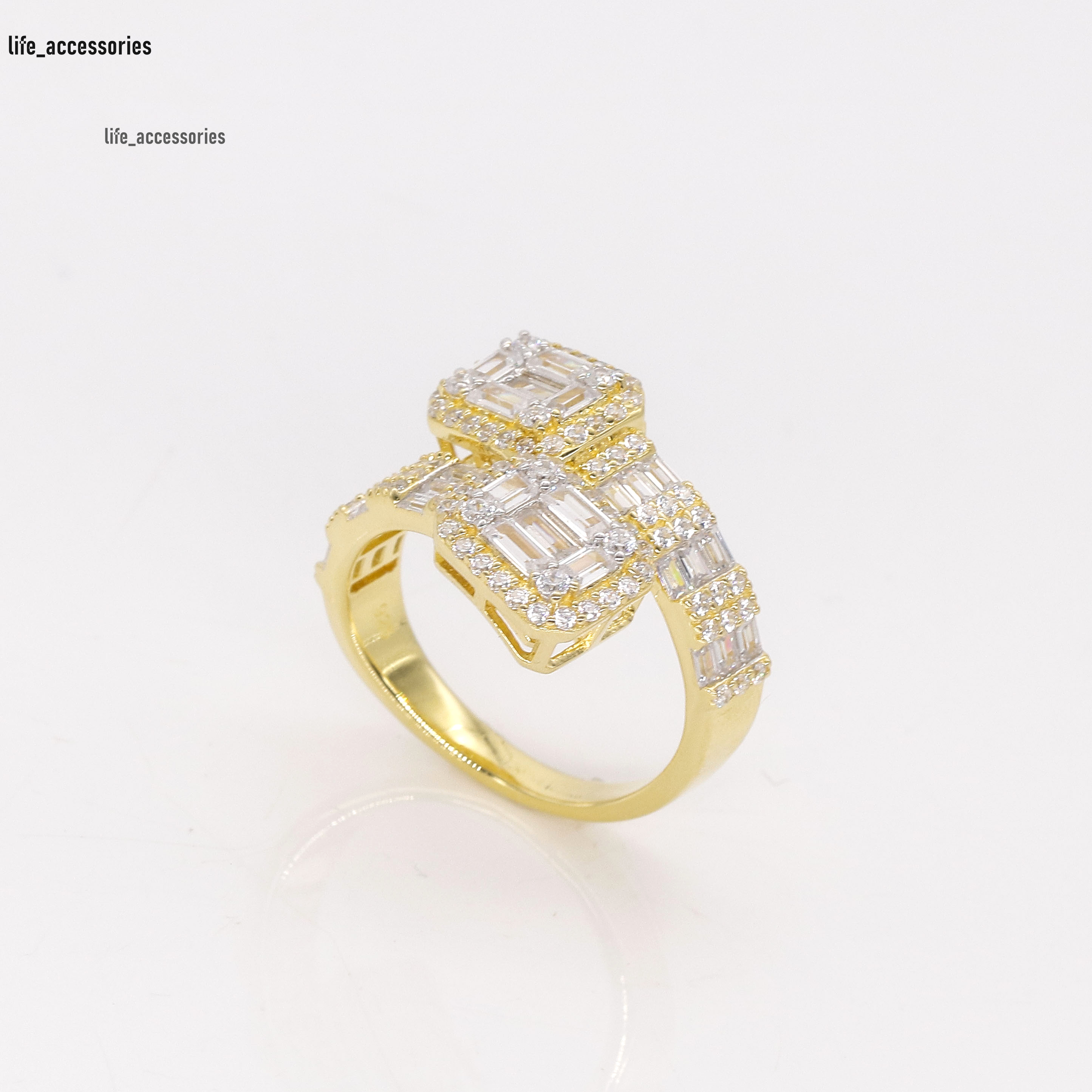 Bague Homme Fine Hip Hop Jewelry Custom 925 Sterling Silver VVS Moissanite Diamond Iced Out Baguette Ring for Men Women