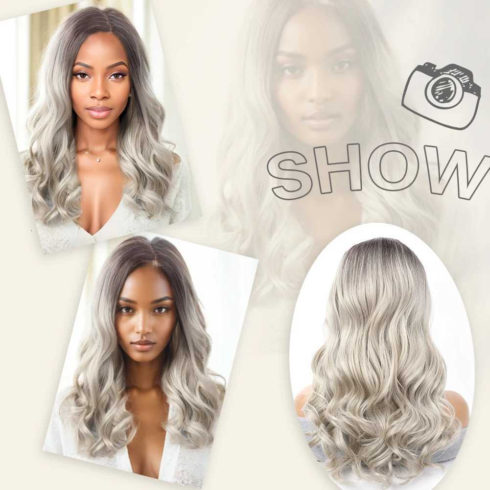 Body Wave Lace Front Wigs for Black Women 13X4 Black Sliver Wig HD Lace Frontal Wig Fluffy Natural Synthetic Lace Front WigsT251111