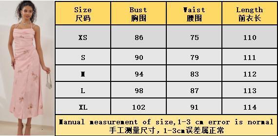 European style 2025 spring and summer new product with high-end temperament, socialite's western-style pink suspender dress for women