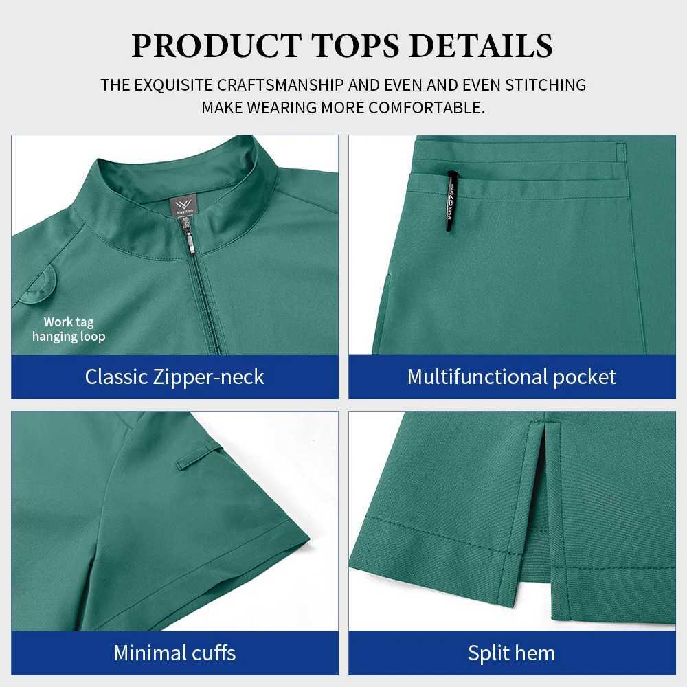 Niaahinn Medical Clothing for Men Hospital Uniform Scrub Suit Men Surgical Work Clothes Nurse Accessories Pet Grooming Work Suit X2505281