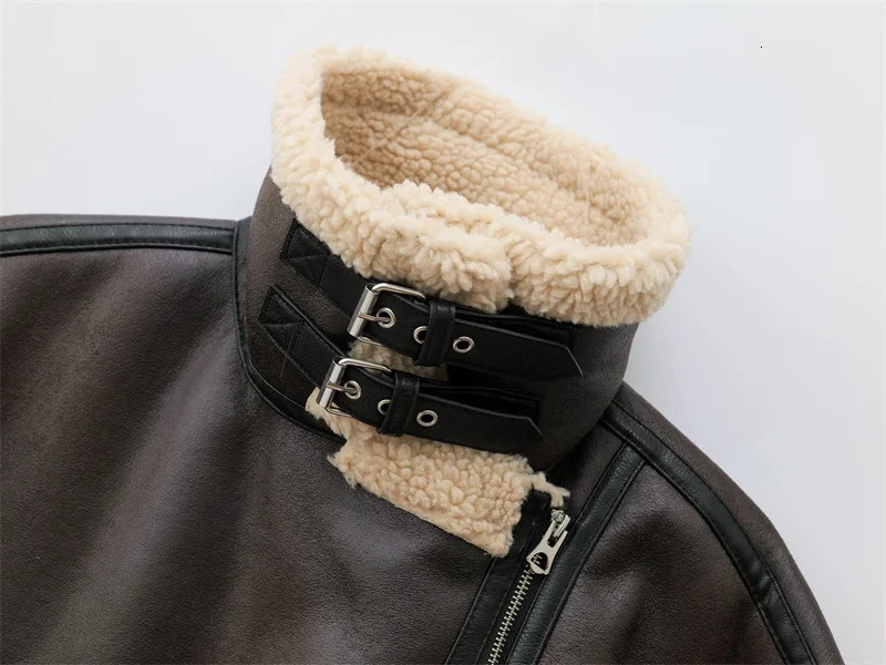 Autumn/Winter European-style womens warm and thick double-sided lapel long-sleeved jacket 251106