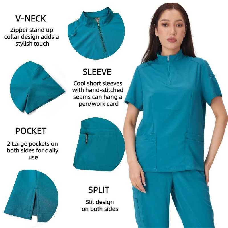 Nurse Uniform Female Hospital Doctor Male Medical Sports Shirt Nursing Pants Neutral Workshop Uniform Beauty Spa Work Clothes New X250410
