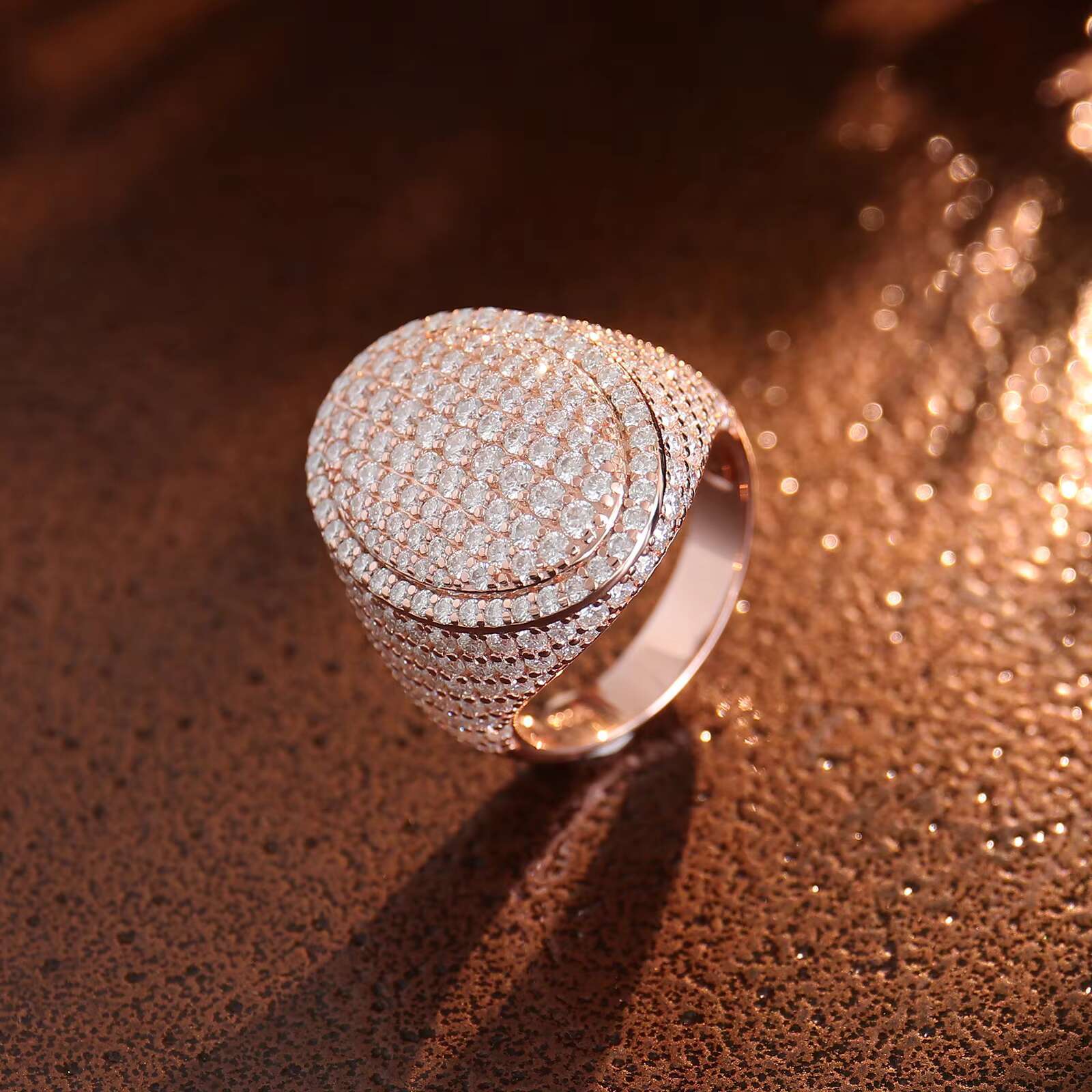 18k Rose Gold Women and Men Wedding Engagement Couple Ring Vvs Moissanite Diamond Rings 10k 14k Hiphop Style Full Diamond Ring