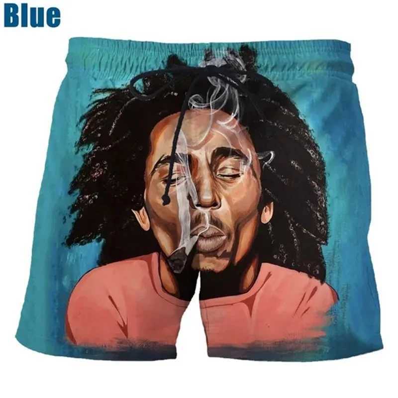 Rock Singer Bob Marley Reggae Rasta Pattern Board Shorts 3D Printed Mens Outdoor Leisure Sports Gym Shorts Mens Swimming RelayW250410