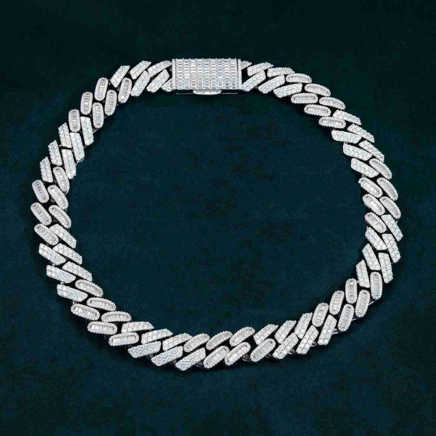 20mm Cuban Chain High Quality Moissanite Diamonds Made in 925 Sterling Silver Mens Bling Custom Jewelry at Wholesale Price