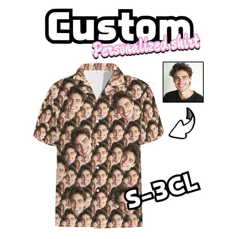 Print Your Face Photo On A Shirt Unisex Party Funny Custom Lapel Button Shirts Humour Unique Gift Summer Fashion Trend Blouse K251110
