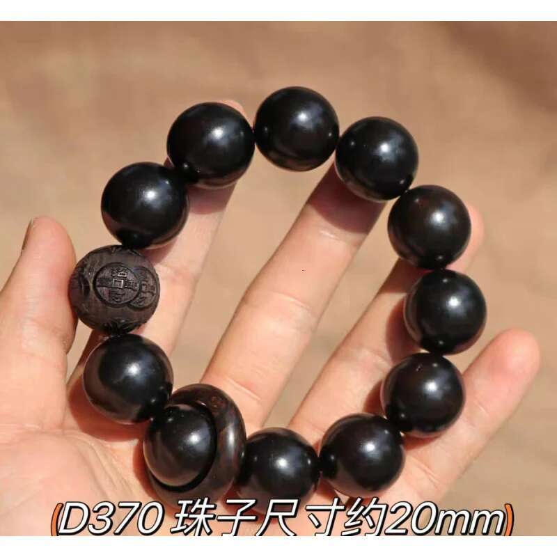 Natural Black Bracelet Single Circle In Stock Wholesale Silk Ebony Small Leaf Rosewood Buddhist Beads Men's Ethnic Style B