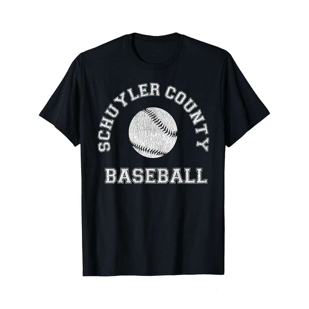 Designer T shirt Schuyler County Baseball Distressed Retro Classic - 220g T shits
