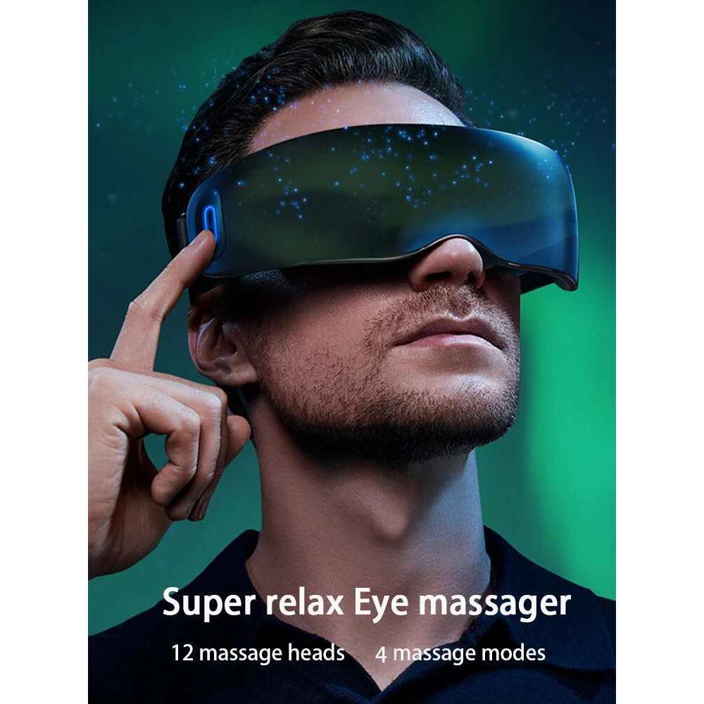 New Device Heating Vibration Instrument Acupressure Eye Massager With 12 Massage Heads Super Relax