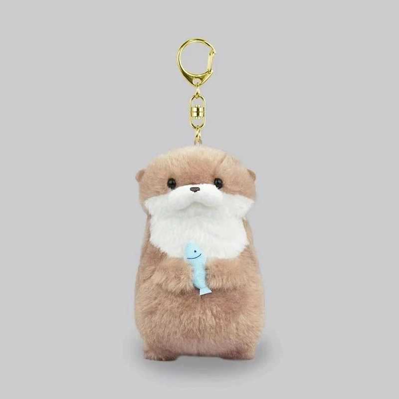 Cute Otter Handheld Fish Plush Pendant Keychain Fashion Backpack Keychain Pendant Cute School Bag Keychain Wallet Pendant W250411