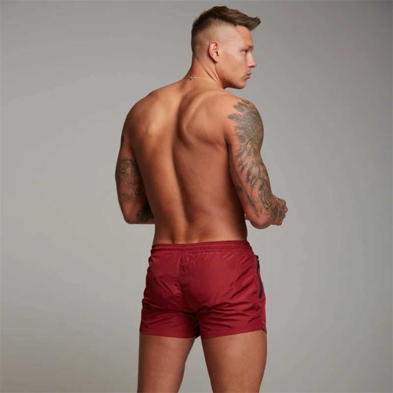 Mens swimming relay net with zipper pocket lined with summer beach board shorts quick drying swimming swimsuit swimsuitW250410