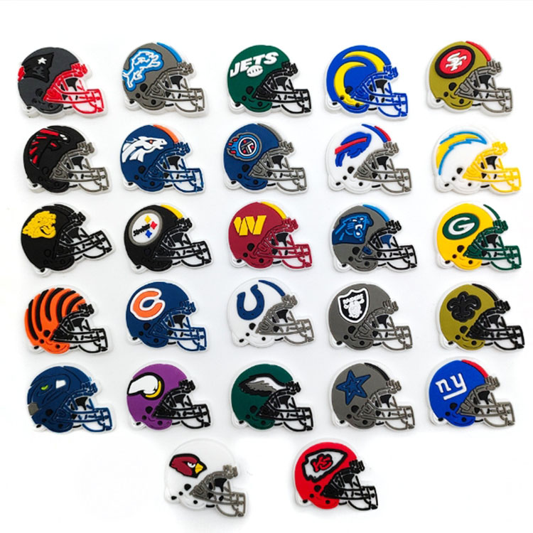 sport shoe charms hot football rugby series shoe flowers decoration buckle button for christmas halloween gift