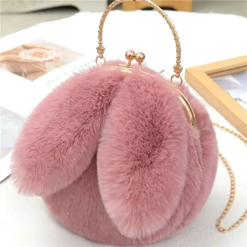 Version Cute Purses and Handbags Girls Rabbit Ear Shoulder Messenger Bag Plush Crossbody Bags for Women 251103