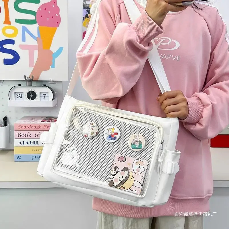 College Style Crossbody Bag with Large Capacity for Class Book Carrying Mailman Girls Casual Shoulder 251110