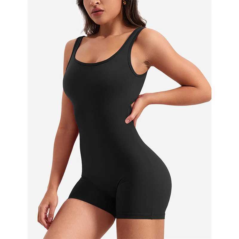 Sexy backless single neck sleeveless womens jumpsuit without shoulder straps pressure pleated three-point jumpsuit for womens yoga jumpsuitW250411