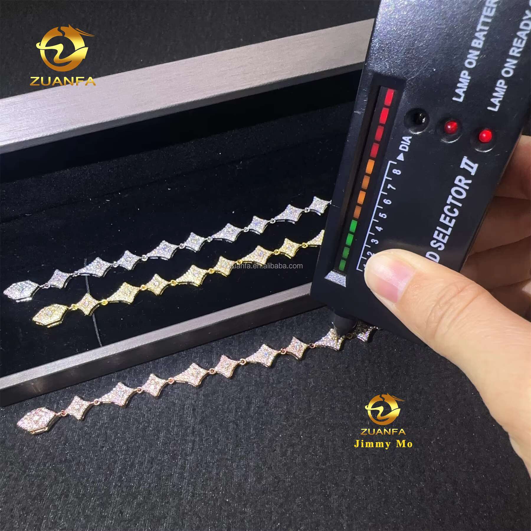 New Arrivals Bulk Stock Elegant Style S925 Silver Iced Out Hip Hop Fire Jewelry Moissanite Diamond Tennis Chain Bracelet Women