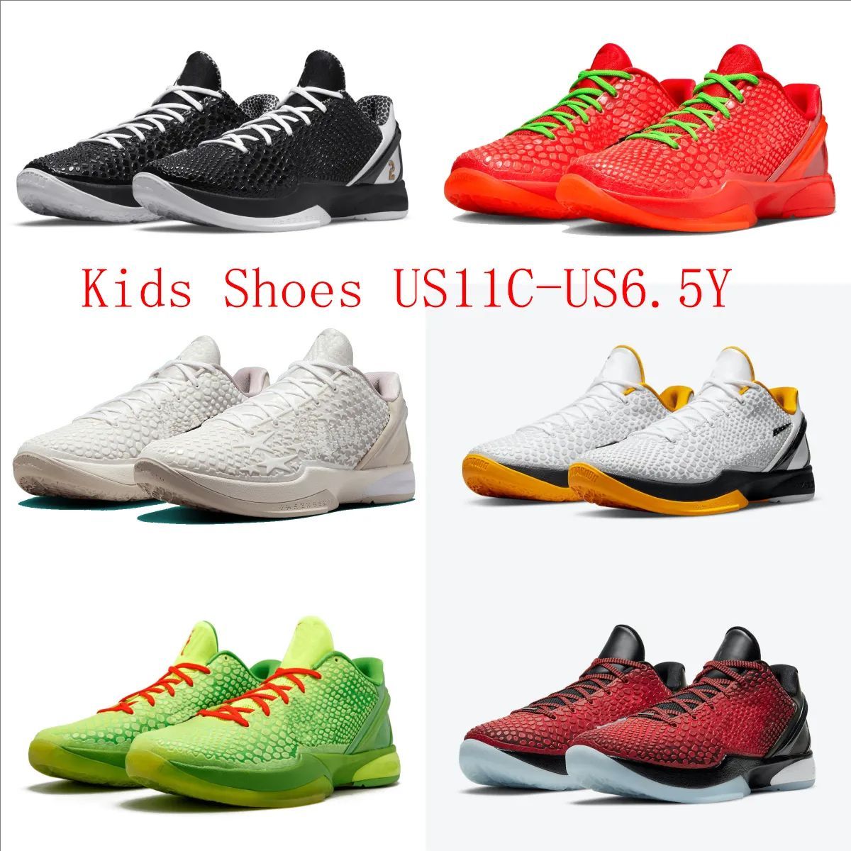 Designer Kids Shoes fors sale youth boys girls Mamba 6 basketball shoes Grinch AllStar20 Think Pink Kids sneakers trainers US11C-US65Y C251115