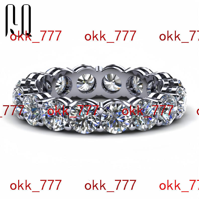 PYQ 5mm/0.5ct D Color Promise Eternity Band Rings 925 Sterling Silver Moissanite Wedding Rings