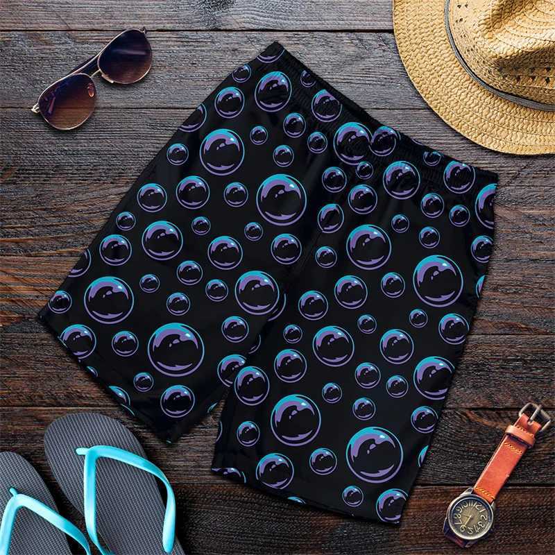 Colorful Bubble Harajuku 3D Printed Surfboard Shorts Cool Summer Street Hip Hop Swimming Shorts Mens and Childrens Travel Beach ShortsW250410